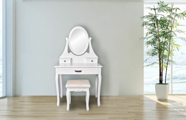 Toaletna mizica z ogledalom + stol | Riley