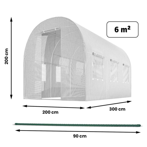 Vrtni potilunel 2x3m (6m2) bela | Plonos