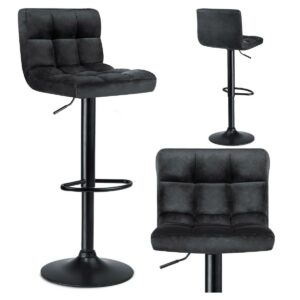 Barski stolček z naslonom Monro 2 kosa | črna