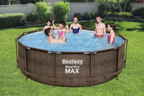 Bazen Power Steel Rattan - 366 x 100 cm, kartušna filtracija | Bestway