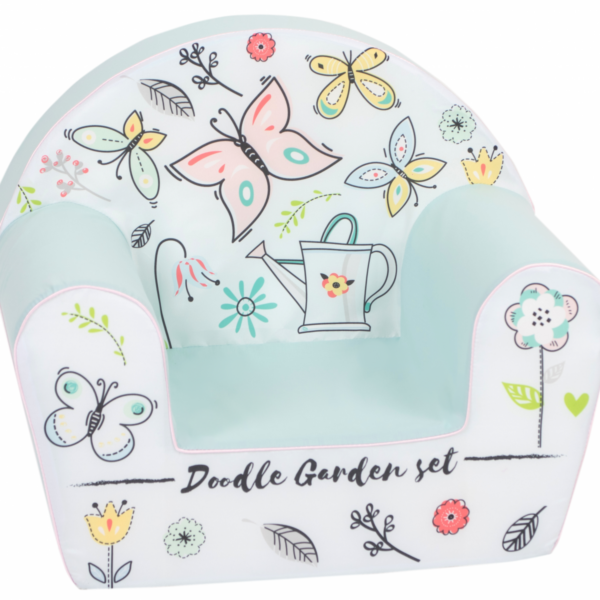 Otroški stol Butterfly garden | bela