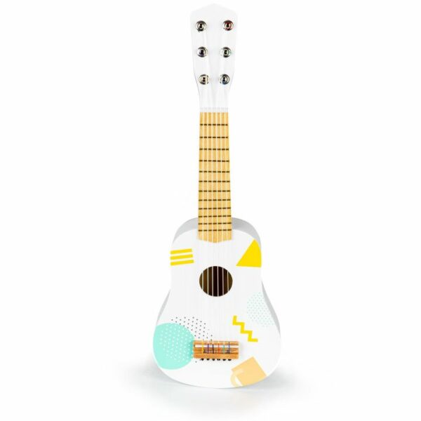 Otroška lesena kitara - 6 strun | bela