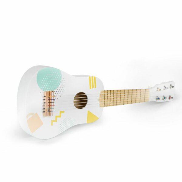 Otroška lesena kitara - 6 strun | bela