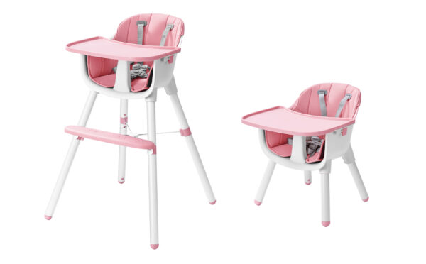 Otroški jedilni stol 2v1 | svetlo roza