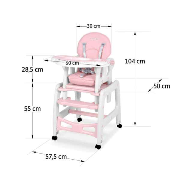 Otroški jedilni stol Sinco 5v1 | roza