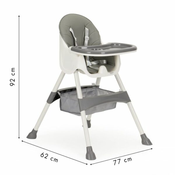 Otroški jedilni stol - do 50 kg | sivo-bela