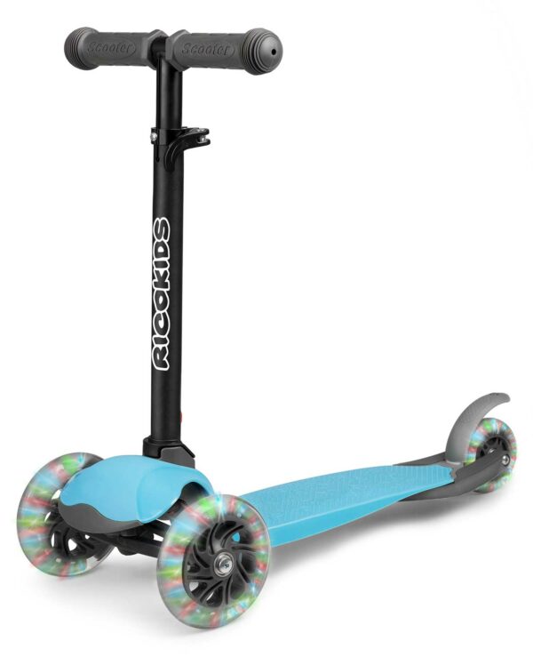 Otroški skuter - tricikel s kolesi LED | črno-modra