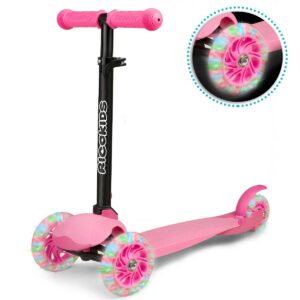 Otroški skuter - tricikel s kolesi LED | roza