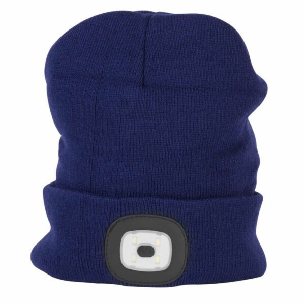Detská modrá čiapka s LED svetlom | Strend Pro Albacore kid - pohodlná a teplá čiapka do chladného počasia.