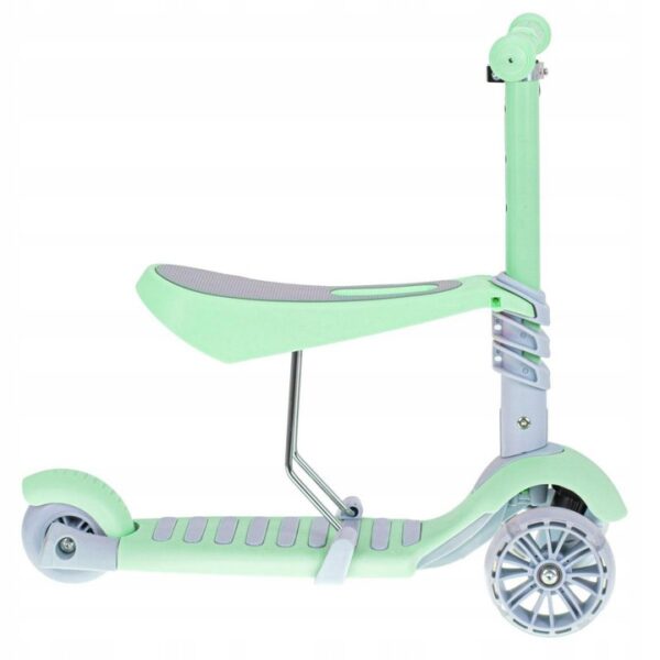 Otroški trikolesni skuter s sedežem LED | zelena