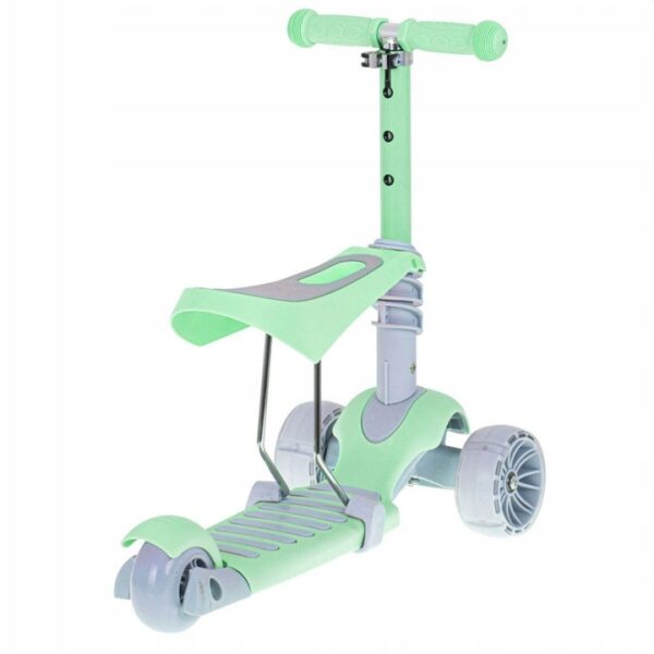 Otroški trikolesni skuter s sedežem LED | zelena