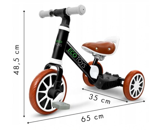 Otroški tricikel - kolo in skuter 3v1 | črna