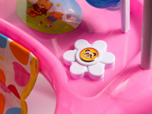 Otroška učna hojica z igračami in zvoki | roza