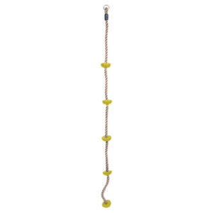 Detské lano na lezenie 2m 26mm LEQ LUIX - je určené na hranie pre deti od 3 rokov. Na lane sú v rozostupoch umiestnené malé plastové obruče.