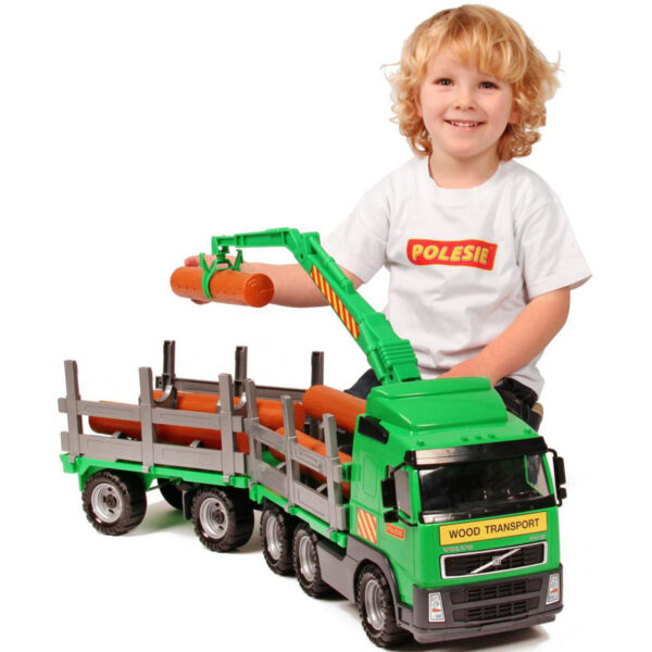Otroški tovornjak Volvo s prikolico | Zelena