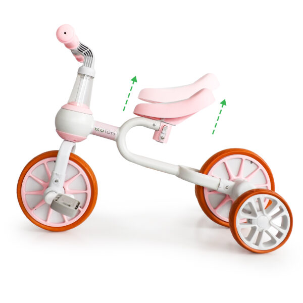 Otroško kolo in skuter s pomožnimi kolesi 4v1 | roza