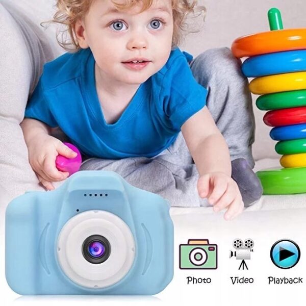 Otroški digitalni fotoaparat HD 1080p + igre | Modra