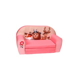 Otroški kavč z živalmi | roza