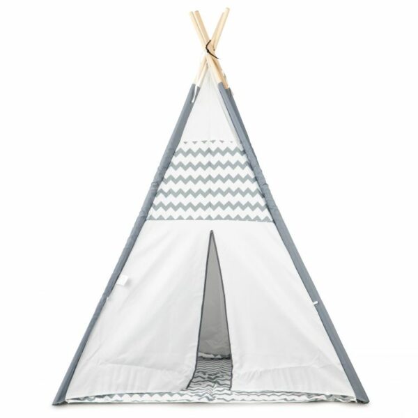 Otroški šotor TeePee | siva in bela