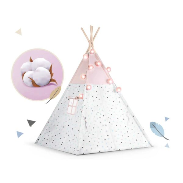 Otroški šotor TeePee z lučkami | roza