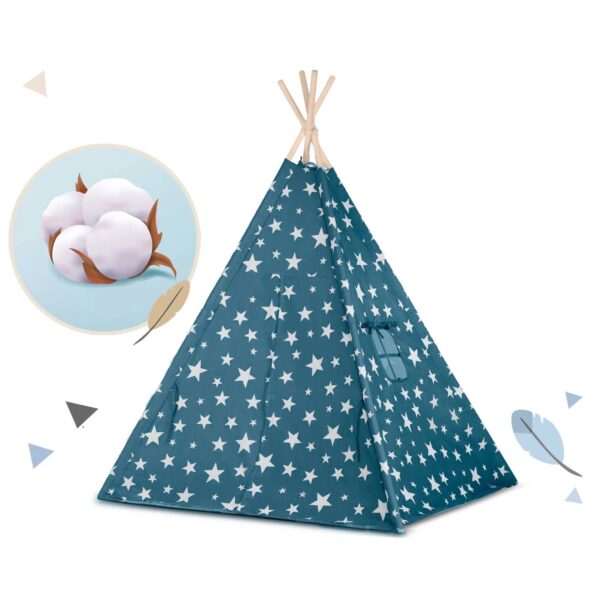 Otroški šotor TeePee z lučkami | turkizna
