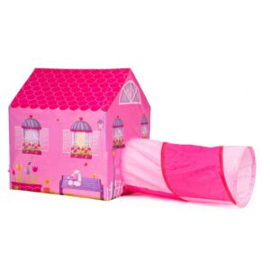 Otroški šotor - hiša s predorom | roza