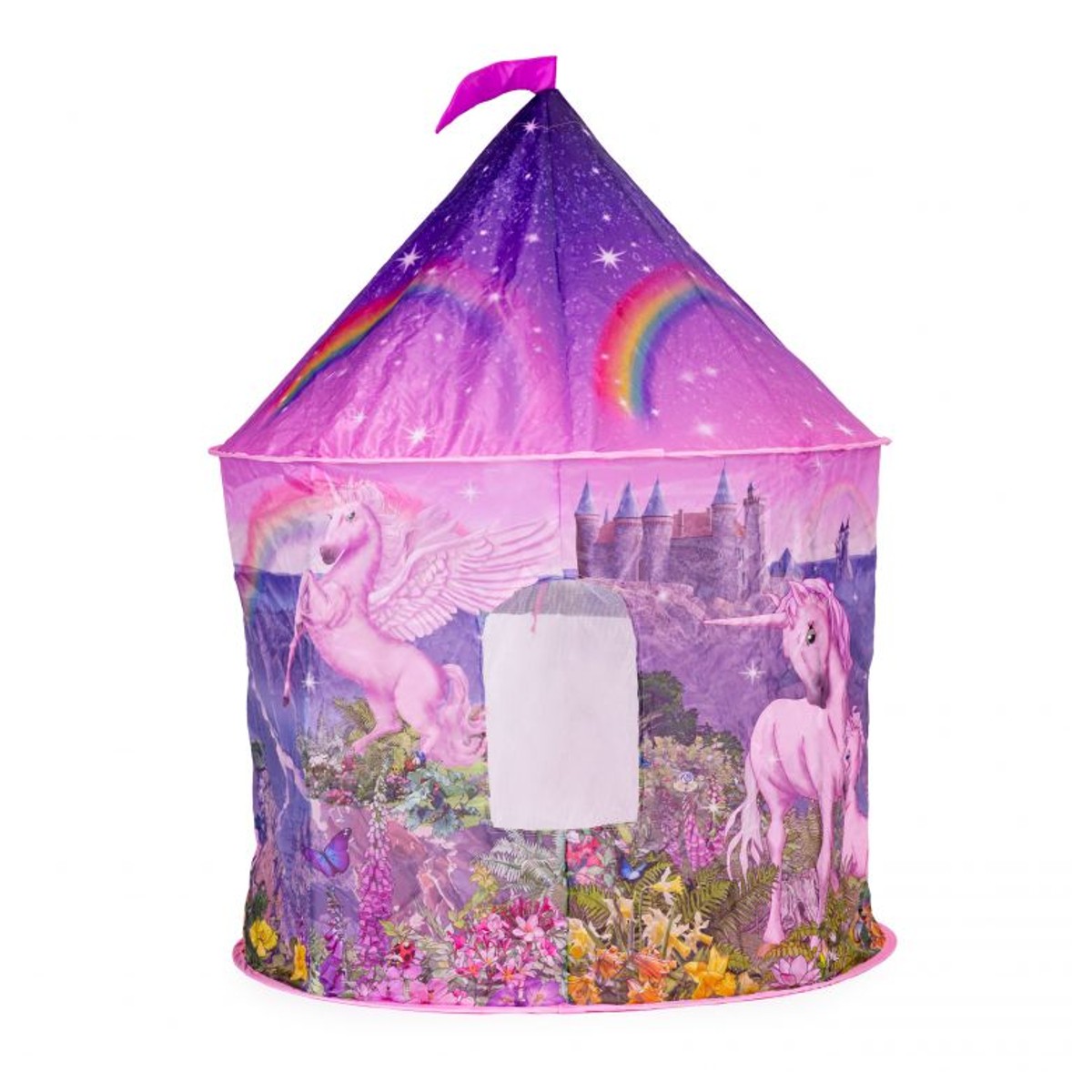 Otroški šotor – palača z enorožci | roza