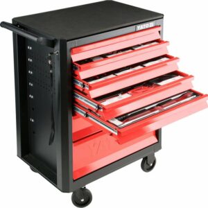 Delavniški voziček za orodje 7 predalov rdeča | 141 orodij