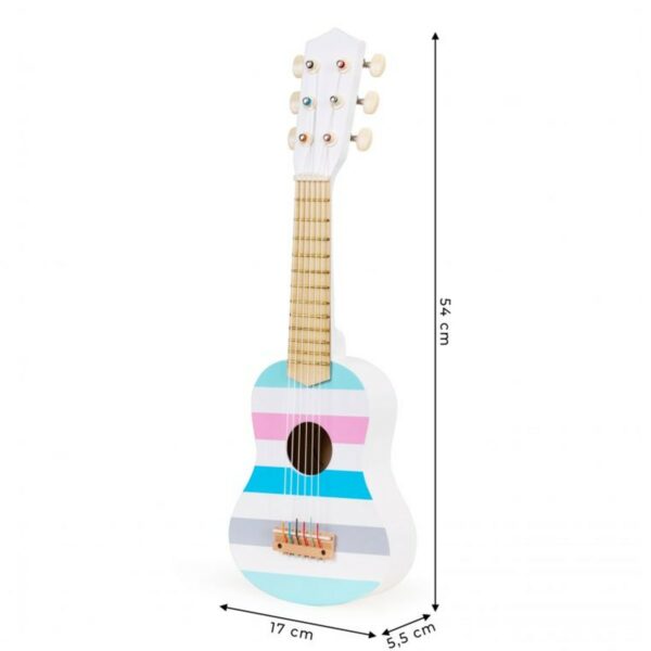 Lesena kitara za otroke - 6 strun | barvna