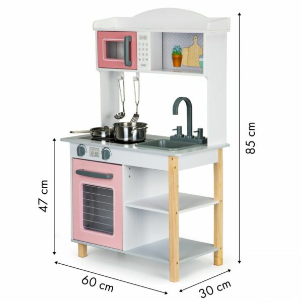Otroška lesena kuhinja - roza | + kovinski dodatki