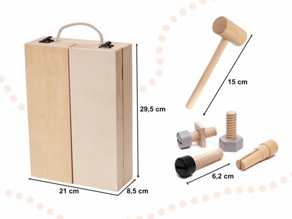 Leseni set orodja za otroke | v kovčku