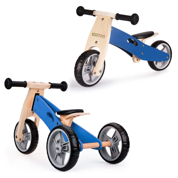Leseni tricikel in skuter - 2v1, modri | Model: YM-BB-01 BLUE