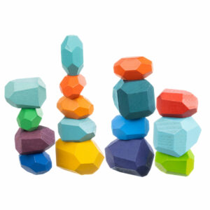 Leseni kamenčki za uravnoteženje - 16 kosov | barvni