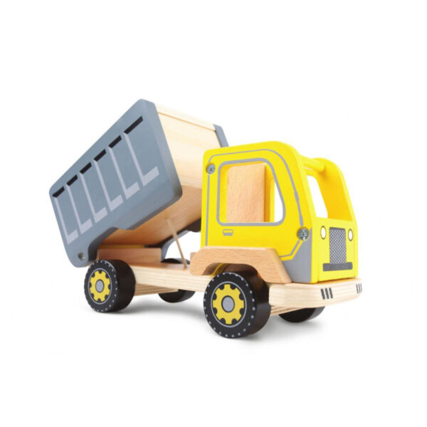 Leseni tovornjak s prevračajočo se stranico | rumena