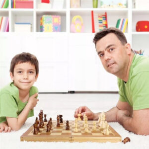 Lesena šahovska igra 3v1 | 30x30cm