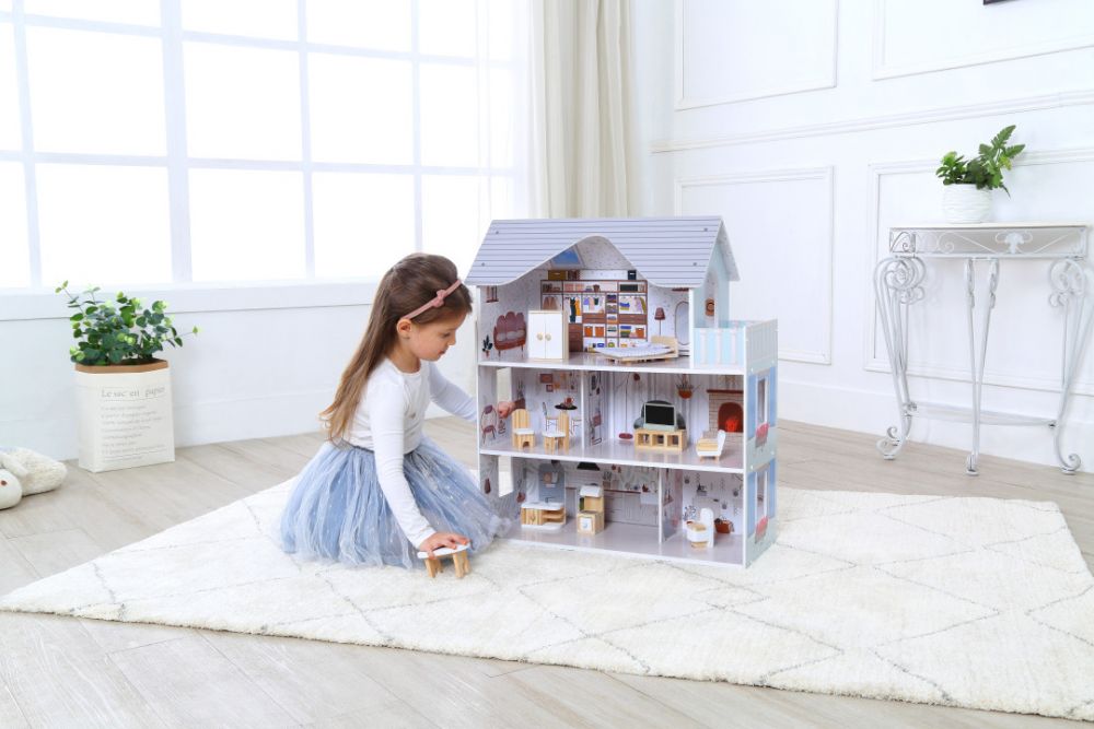 Drevený domček pre bábiky s nábytkom Residence 2