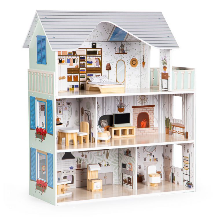 Drevený domček pre bábiky s nábytkom Residence 4