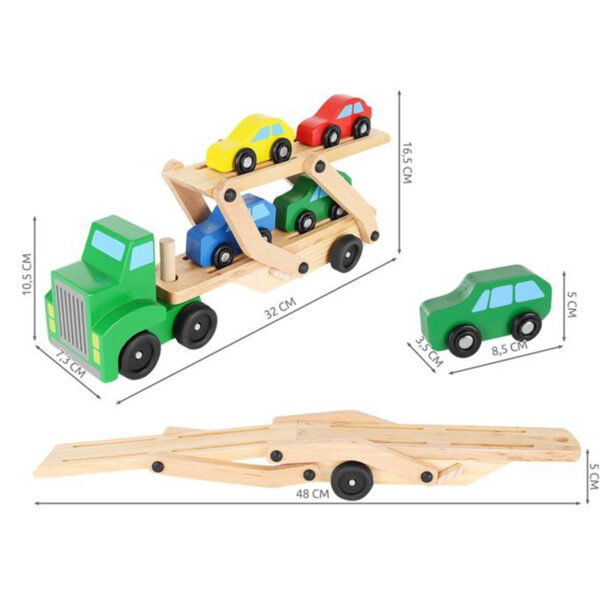Leseni tovornjak - vlečni tovornjak | + komplet avtomobilov