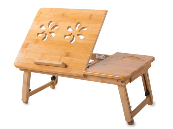 Lesena mizica za prenosni računalnik - zložljiva s prezračevanjem