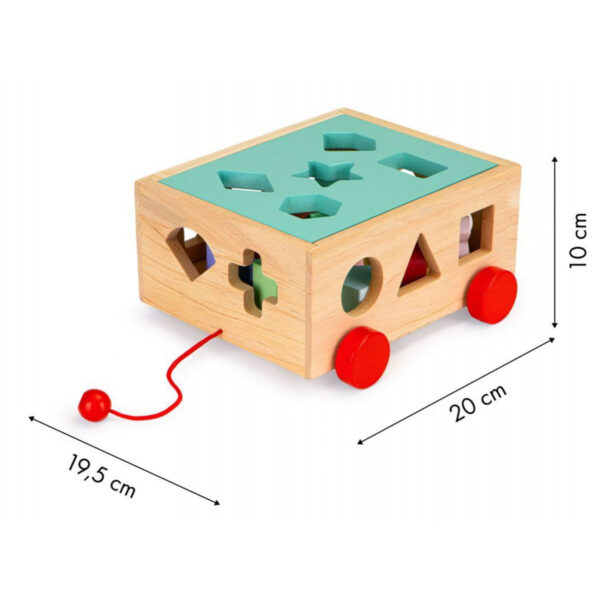 Leseni voziček - izobraževalna kocka | ECOTOYS