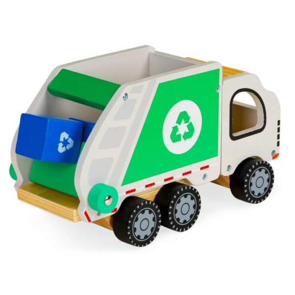 Leseni tovornjak za smeti | + zabojniki za recikliranje