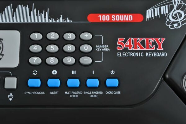 Elektronska klaviatura za otroke 54 tipk + mikrofon | črna