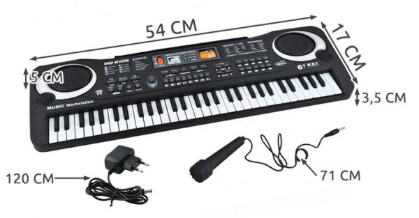 Elektronska klaviatura za otroke + mikrofon in adapter | 61 tipk