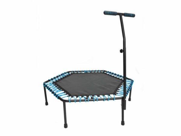 Fitnes trampolin z ročajem do 100 kg | modro-črna