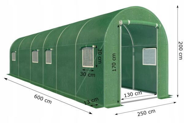 Folija za poljske tunele 6x2,5x2m - brez konstrukcije | zelena