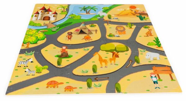 Izobraževalna igralna podloga iz pene za otroke - safari | 93x93cm