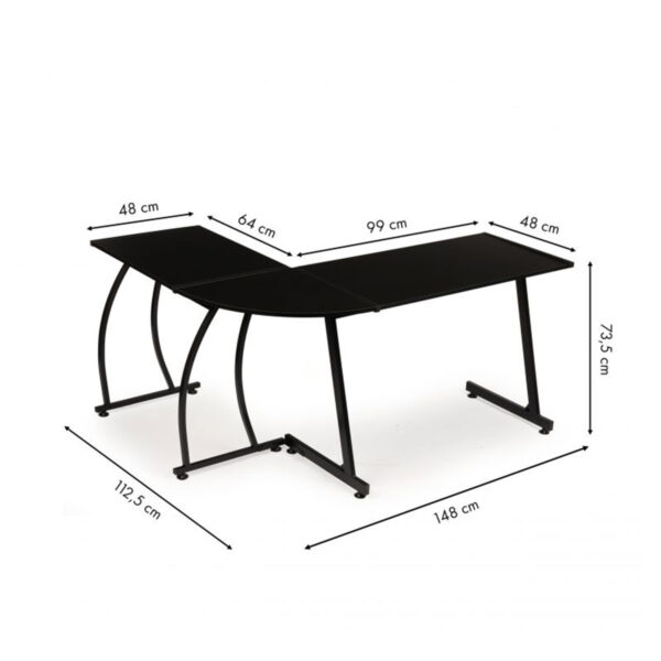 Pisarniška kotna miza Loft | črna