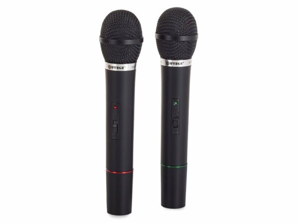 Garnitura za karaoke - 2x mikrofon + postaja | črna