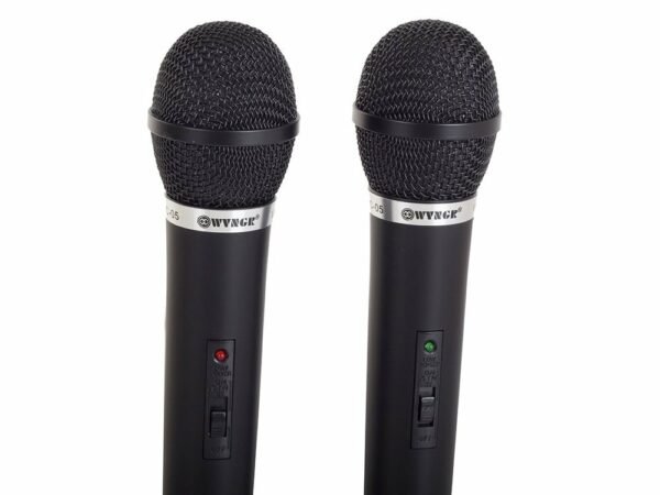 Garnitura za karaoke - 2x mikrofon + postaja | črna