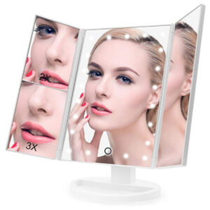 Kozmetično ogledalo s povečavo in osvetlitvijo LED